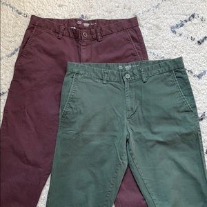 Two pairs of Old Navy skinny khakis 32 x34